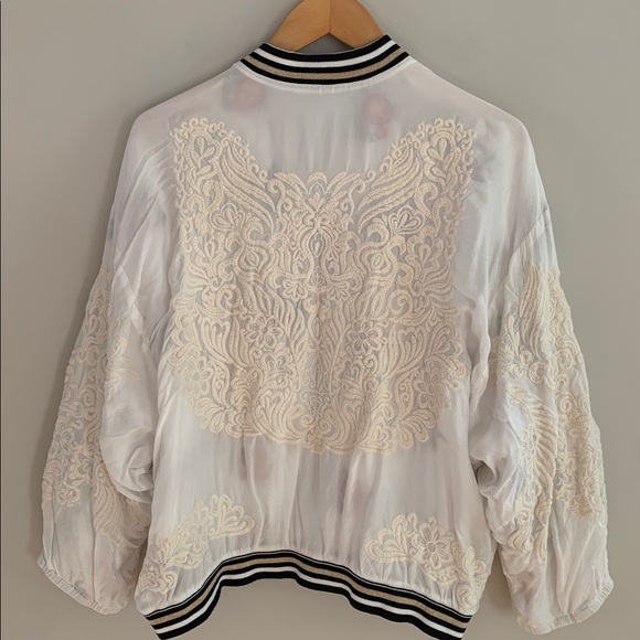 Johnny Was Kitty Reversible Bomber Jacket Size Medium Embroidered Floral - Picture 13 of 16